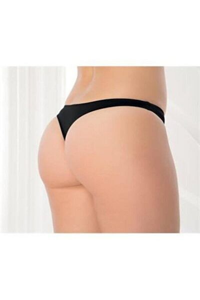 GECKO COLLECTION Black Laser Cut Seamless 3-Piece Thong - No Trace Women
