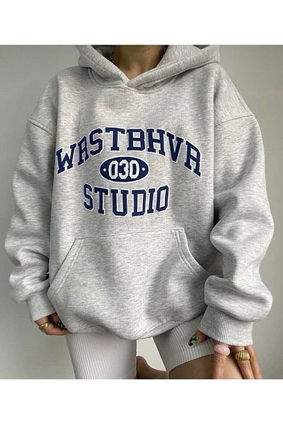 AFROGİYİM Φούτερ Unisex Oversize Wrstbhvr με στάμπα με κουκούλα