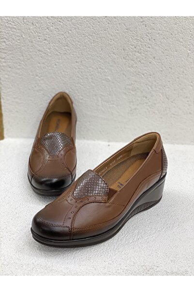 Forelli Rosa 57603 4cm Dolgu Taban Ortopedik Hakiki Deri Kadın Ayakkabı