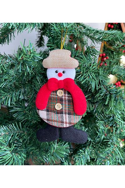 QUEEN AKSESUAR New Year's Eve Luxury Imported Collectible Large Pine Tree Ornament Fluffy 3D Snowman