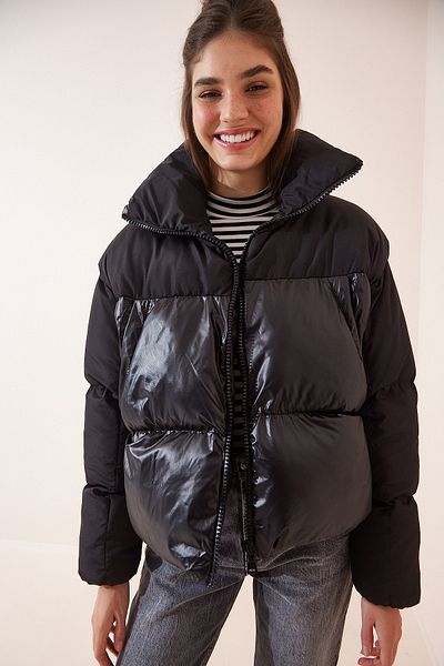Happiness İstanbul Winterjacke - Schwarz - Puffer