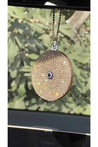 TASARIM ARABAM ATİKE ELİF AKIN Gold Evil Eye Rearview Ornament