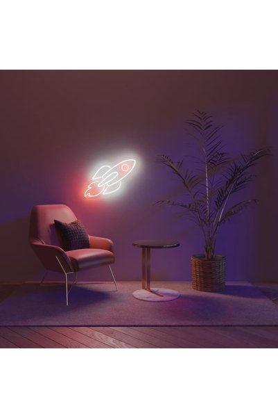 dekoraven Rocket Missile Neon Sign Neon Lettering Decorative Lighting And Nig...