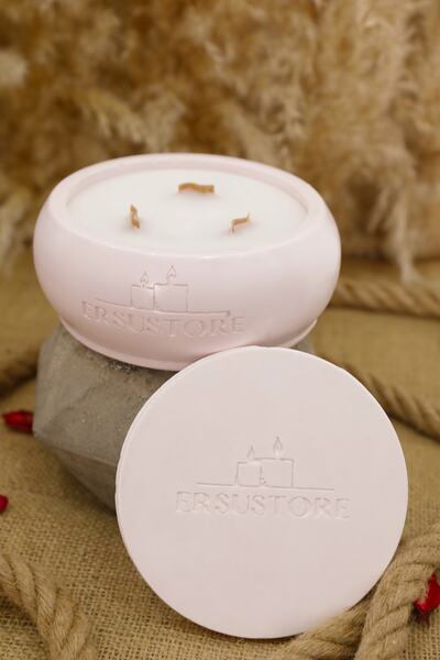 ersu store Büyük Boy 1,500gram Vegan Vanilya Pudra Kokulu Kapaklı Tasarım Mum