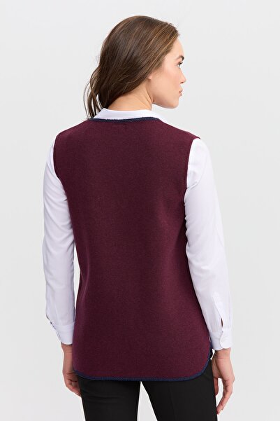 Desen Triko Жіночий V-подібний комір, прикрашений бісером, короткий вовняний жилет