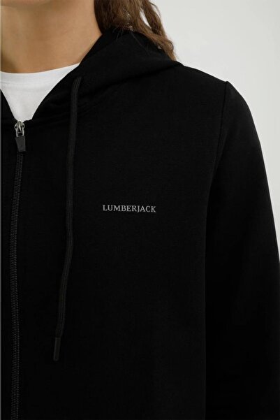 lumberjack Zip Hoodie Kadın Tam Fermuarlı Kapüşonlu Sweatshirt 100018907