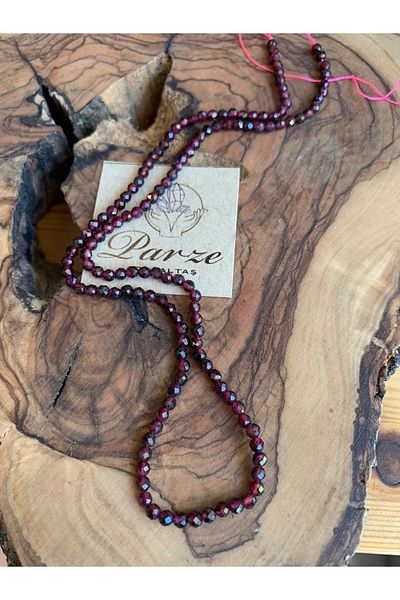 parze doğaltaş Lal Red Garnet String Necklace