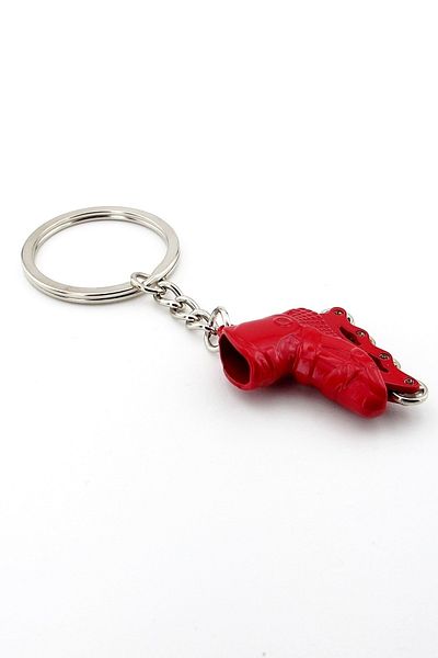 Solfera Red Skate Roller Skate Metal Keychain with Spinner Wheels Kc002