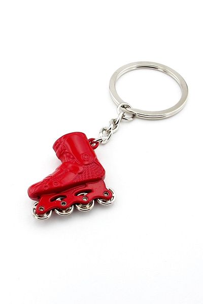 Solfera Red Skate Roller Skate Metal Keychain with Spinner Wheels Kc002