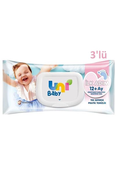 Uni Baby 52 Pack First Step Wet Wipes 3 Pack 156 Sheets