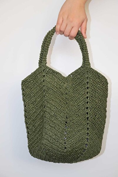 Gülbeşeker Tasarım Kağıt Ipten Lale Motifli Anne Kol Çantası