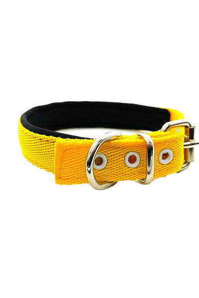Tasma Market Yellow Soft Textured Small Breed Puppy Column Dog Collar
