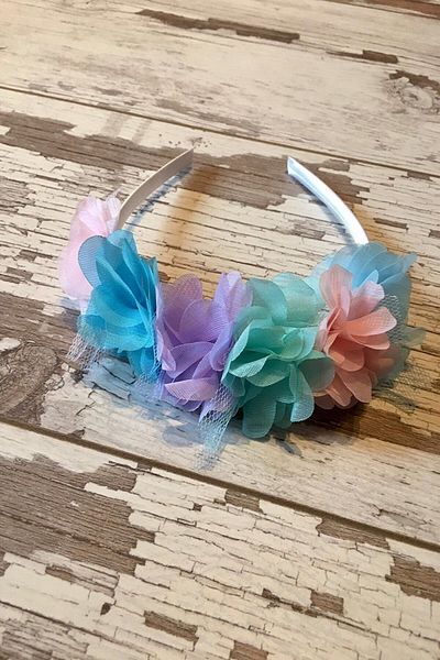 Hayalperest boncuk Coroană din satin floral din șifon de primăvară
