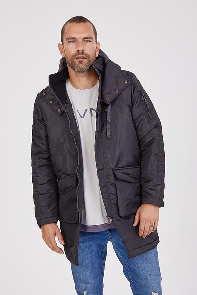 Kevin Ανδρικό φούτερ Parka K207 Μαύρο