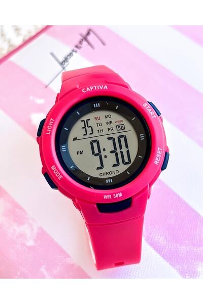 captiva Dijital 30 Mt Suya Dayanıklı Alarm-kronometre-takvim-aydınlatmalı Spo...