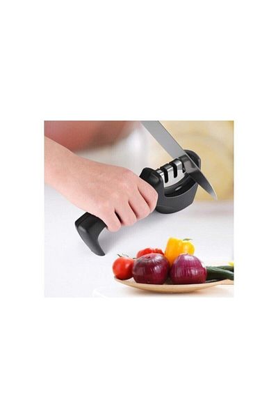 BAKOZAMAN Professional Knife Sharpener 3 Angle Diamond Ceramic Tungsten Steel Hand Sharpening Knives