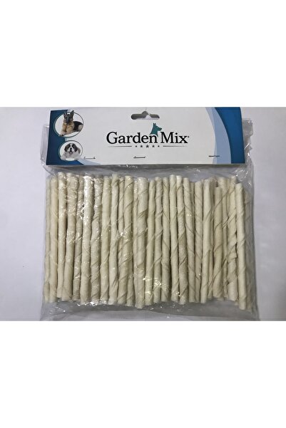 Gardenmix Garden Mix Beyaz Burgu Çubuk 100 Adet Kemik 5-6 gr Yavru Köpek Diş Kaşıma Kemiği Stick
