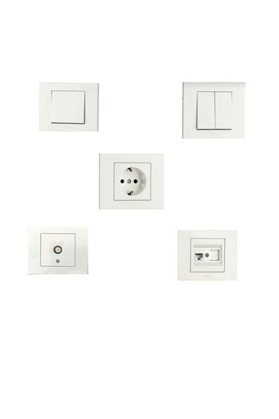 OVİVO Ovivo Grano White Switch & Socket Set Frame Included