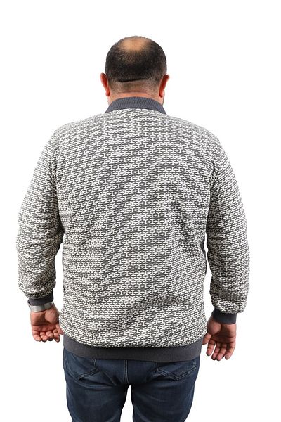 MocGrande Ανδρικό φούτερ μεγάλου μεγέθους Polo Neck 22714