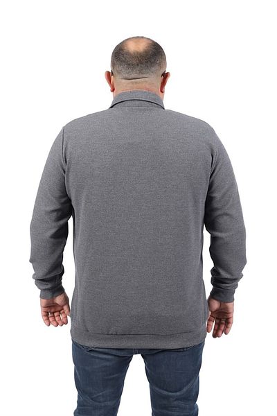MocGrande Μεγάλο μέγεθος Polo Collar Sweat West Coast 22711