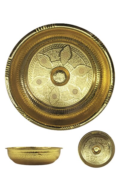 Genel Markalar Geleneksel Keski Işlemeli Bakır Hamam Tası 20cm