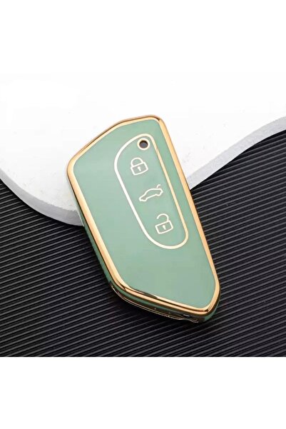 AYZ GARAGE حافظة مفاتيح خضراء مصنوعة من مادة TPU من فولكس فاجن سيات سكودا (حا...