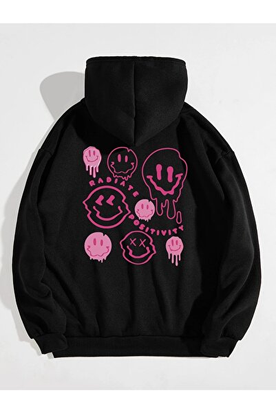 Yasolin Unisex Sa kapuljačom Radiate Štampano Oversize kroj Sa kapuljačom Duk...