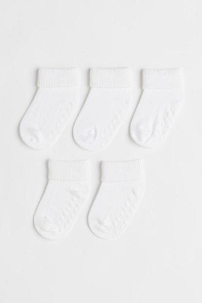 MEM SOCKS 5 опаковки от органичен памук против хлъзгане, бебешки/детски чорапи