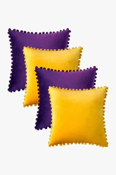 Bc Home Halloween 4 Adet Ponponlu Kırlent Kılıfı Seti 4 Adet 43 X 43 Cm Mor, ...