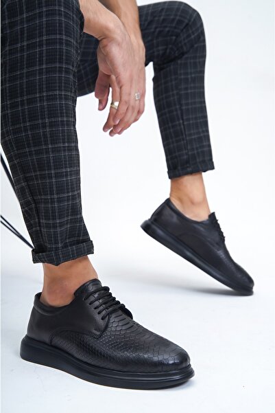 Deripabuc Hakiki Deri Siyah Erkek Deri Casual Ayakkabı Mrd7-2283