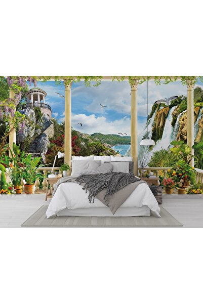 LOTUS AURA Şelale Manzaralı Duvar Kağıdı, Deniz Manzaralı Duvar Resmi