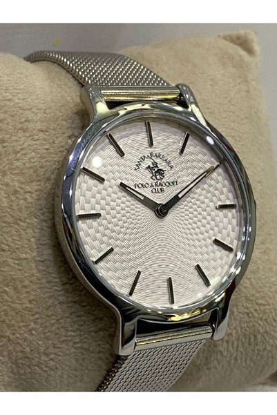 Santa Barbara Polo & Racquet Club Santa Barbara Polo Hasır Örgü 34 Mm 5 Atm Çelik Kadın Kol Saati