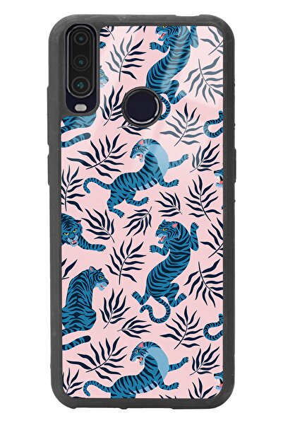 Spoyi حافظة هاتف جنرال موبايل جي إم 10 بتصميم النمر الأزرق اللامع