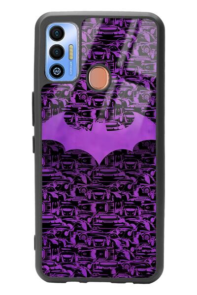 Spoyi غلاف هاتف لامع بتصميم باتمان من Tecno Spark 7t Lilac