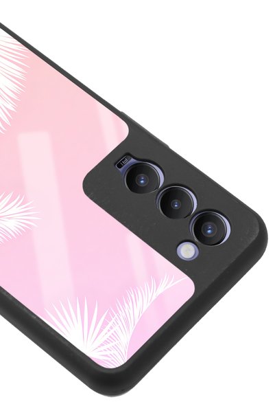 Spoyi غلاف هاتف لامع بتصميم النخيل الأبيض لهاتف Tecno Camon 18