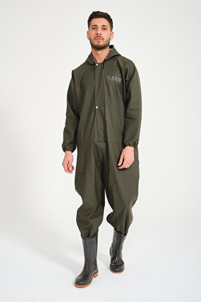 T Rain Чоловічий водонепроникний комбінезон з ПВХ хакі для хлопчика