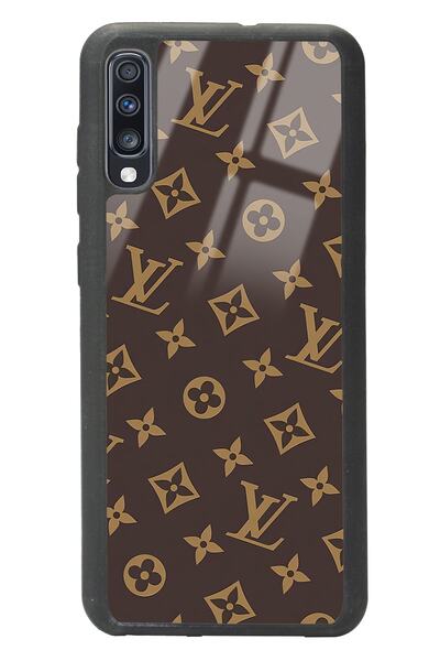 Spoyi Samsung A70 Kahverengi Lv Tasarımlı Glossy Telefon Kılıfı