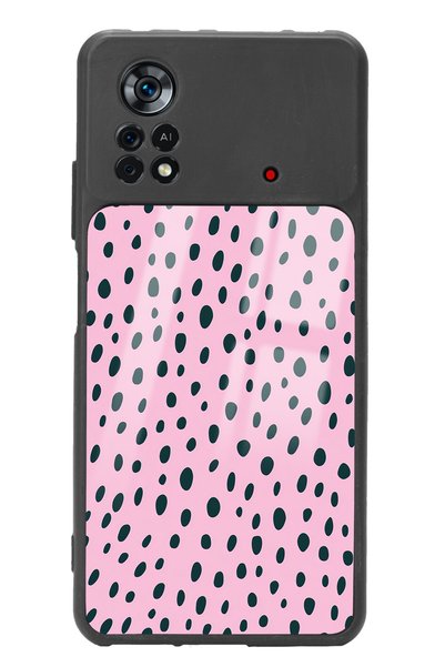 Spoyi حافظة هاتف Poco X4 Pro بتصميم منقط وردي لامع