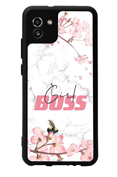 Spoyi Samsung A-03 Sakura Girl Boss Tasarımlı Glossy Telefon Kılıfı