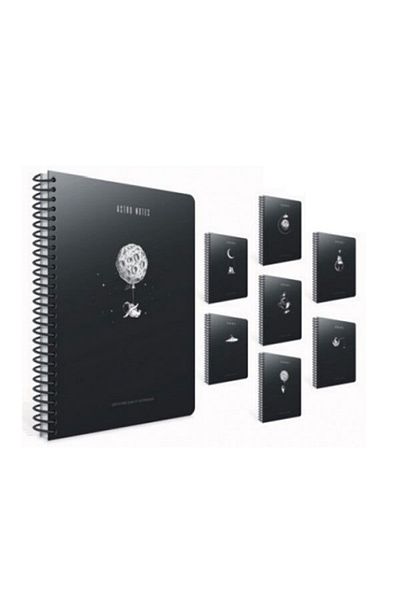Gıpta Astro Notes Caiet cu copertă din carton spiralat A4 cu rigle