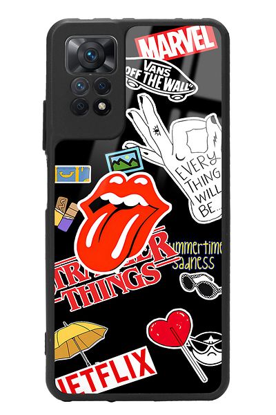 Spoyi حافظة هاتف لامعة بتصميم ملصق لهاتف Xiaomi Redmi Note 11 Pro