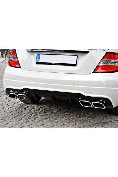 HYM TUNİNG Mercedes W204 Difüzör Plastik Parlak Siyah Arka Tampon Eki, Makyaj...