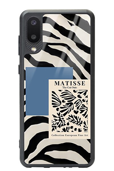 Spoyi Samsung A-02 Zebra Matısse Tasarımlı Glossy Telefon Kılıfı
