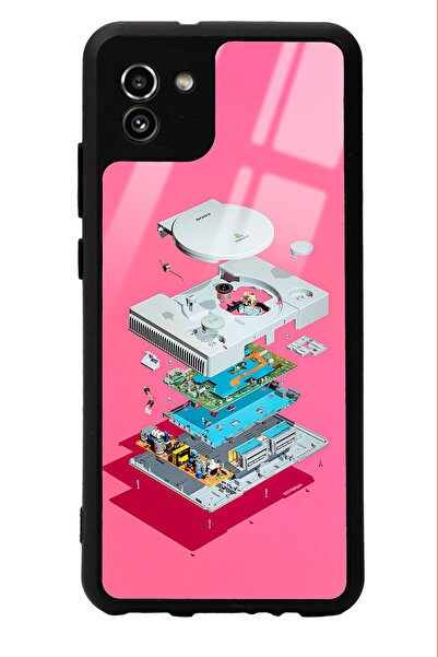 Spoyi غطاء الهاتف اللامع A-03 من سامسونج A-03 بتصميم بلايستيشن