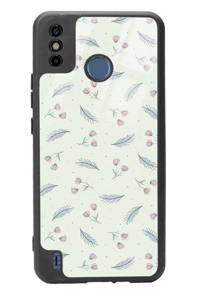 Spoyi Tecno Spark 6 Go Glossy Phone Case with Green Leaf Design