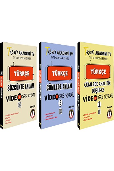 Tasarı Yayınları Youtube Sözel Video Ders Notları Set 3 Kitap
