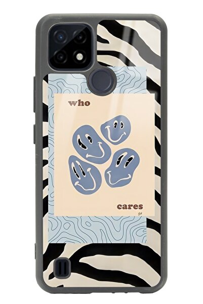 Spoyi Oppo Realme C21 Zebra Emoji Tasarımlı Glossy Telefon Kılıfı