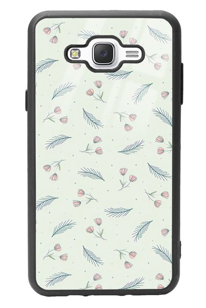 Spoyi Samsung J7 Glossy Phone Case with Green Leaf Design