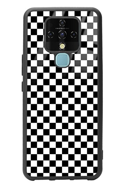 Spoyi Tecno Camon 16 Damalı Tasarımlı Glossy Telefon Kılıfı