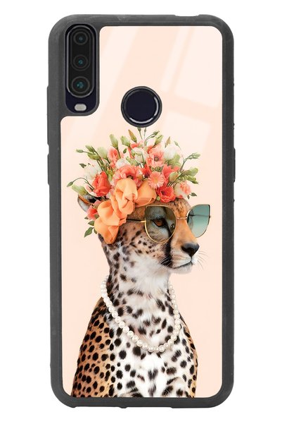 Spoyi حافظة هاتف لامعة بتصميم General Mobile Gm 10 Influencer Leopard Cat